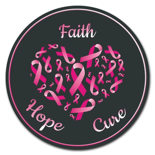Signmission Corrugated Plastic Sign With Stakes 16in Circular-Faith Hope Cure C-16-CIR-WS-Faith Hope Cure
